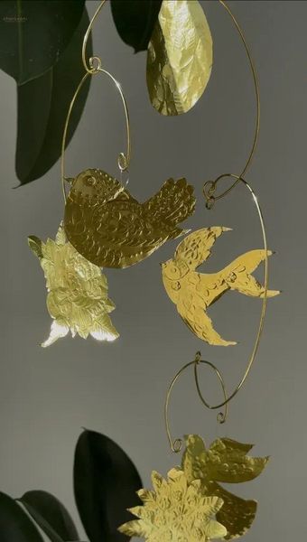 Foil Embossing DIY kit "Flowers and birds" - Gold TYS-tt-G-eng фото
