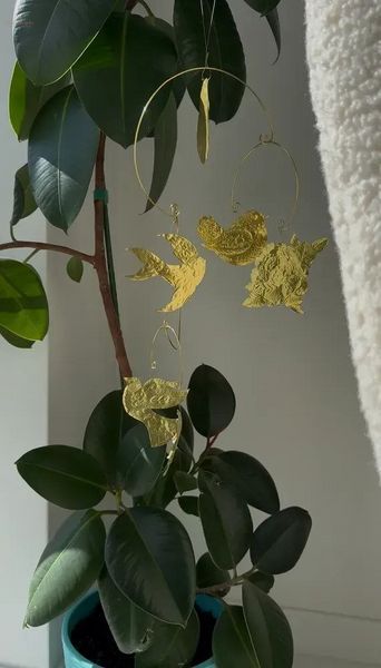 Foil Embossing DIY kit "Flowers and birds" - Gold TYS-tt-G-eng фото